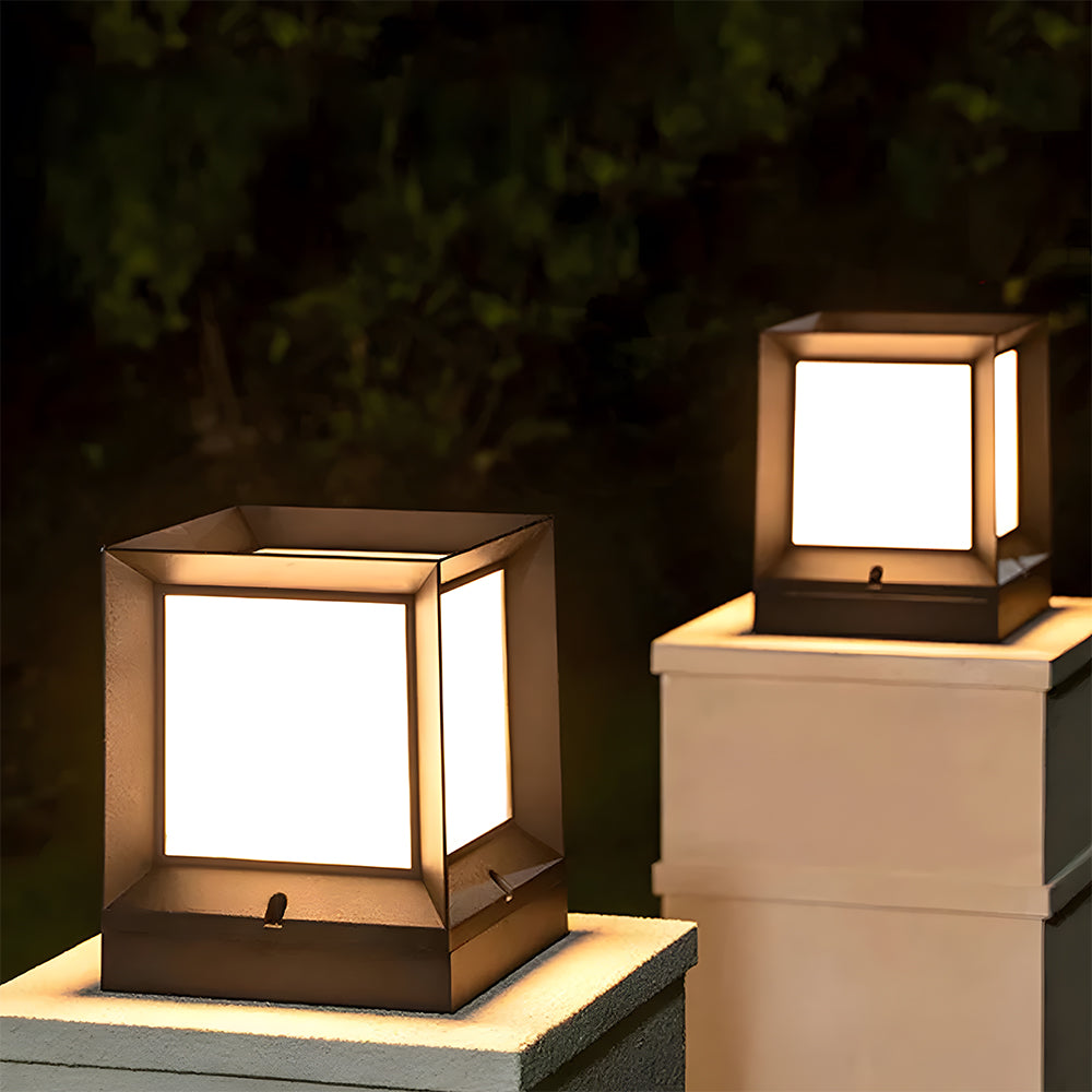 Modern Cube Solar Outdoor Light
