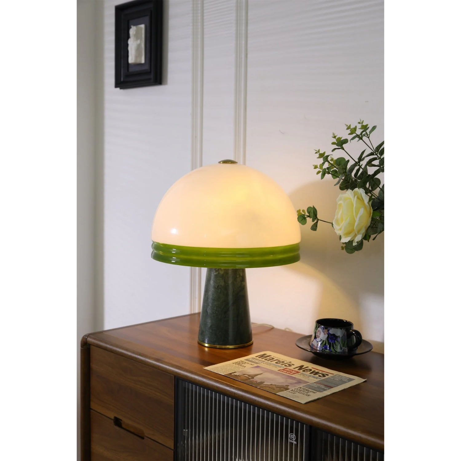 Velura Wide Marble Table Lamp