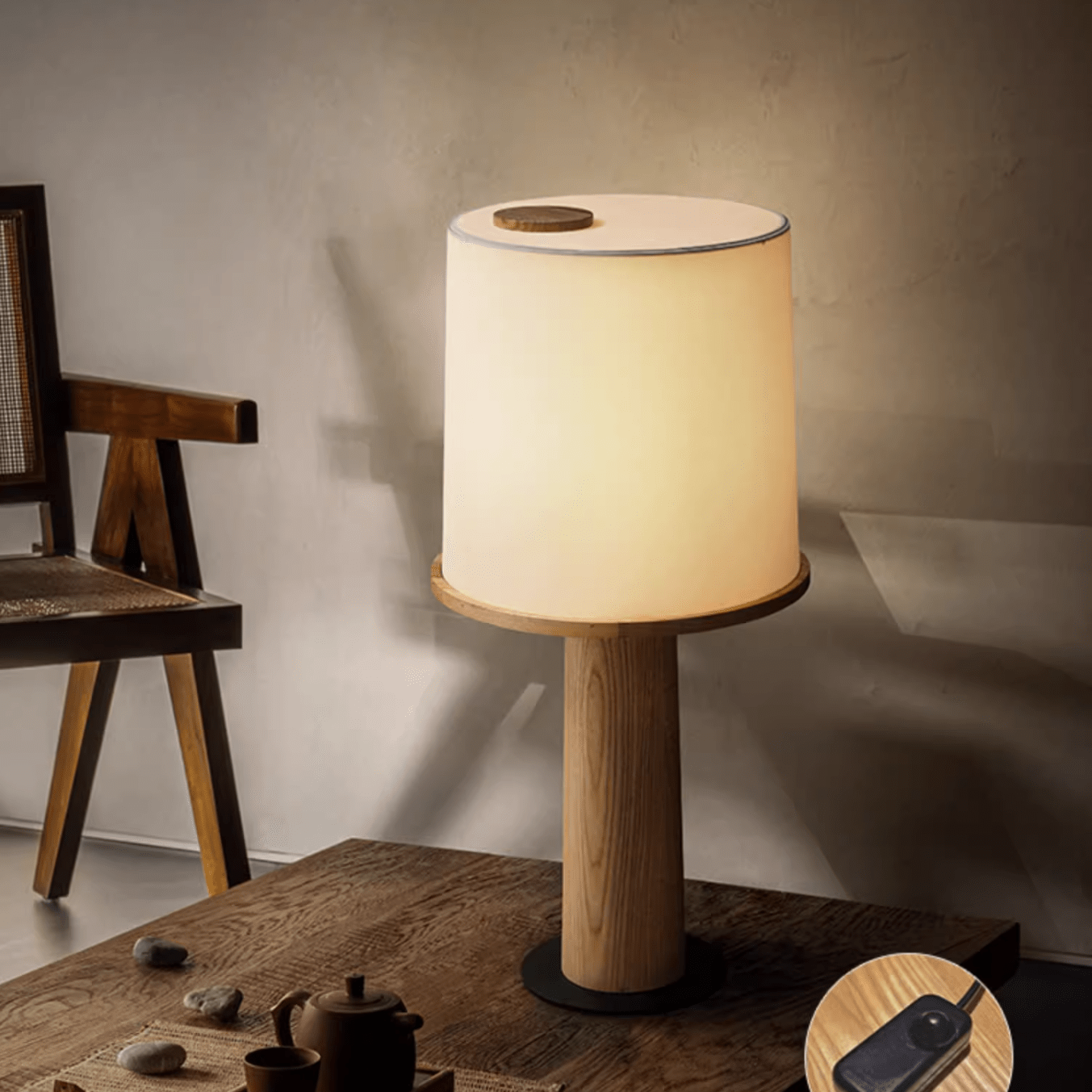 Teza Wooden Table Lamp