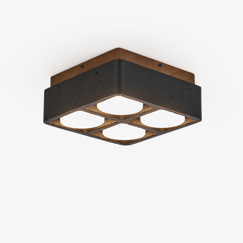 Kole Square Travertine Ceiling Light