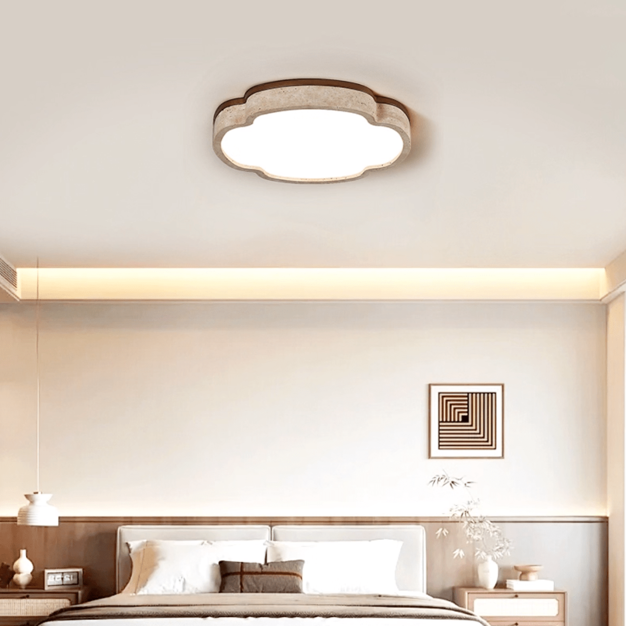 Couzo Travertine Cloud-Shape Ceiling Light