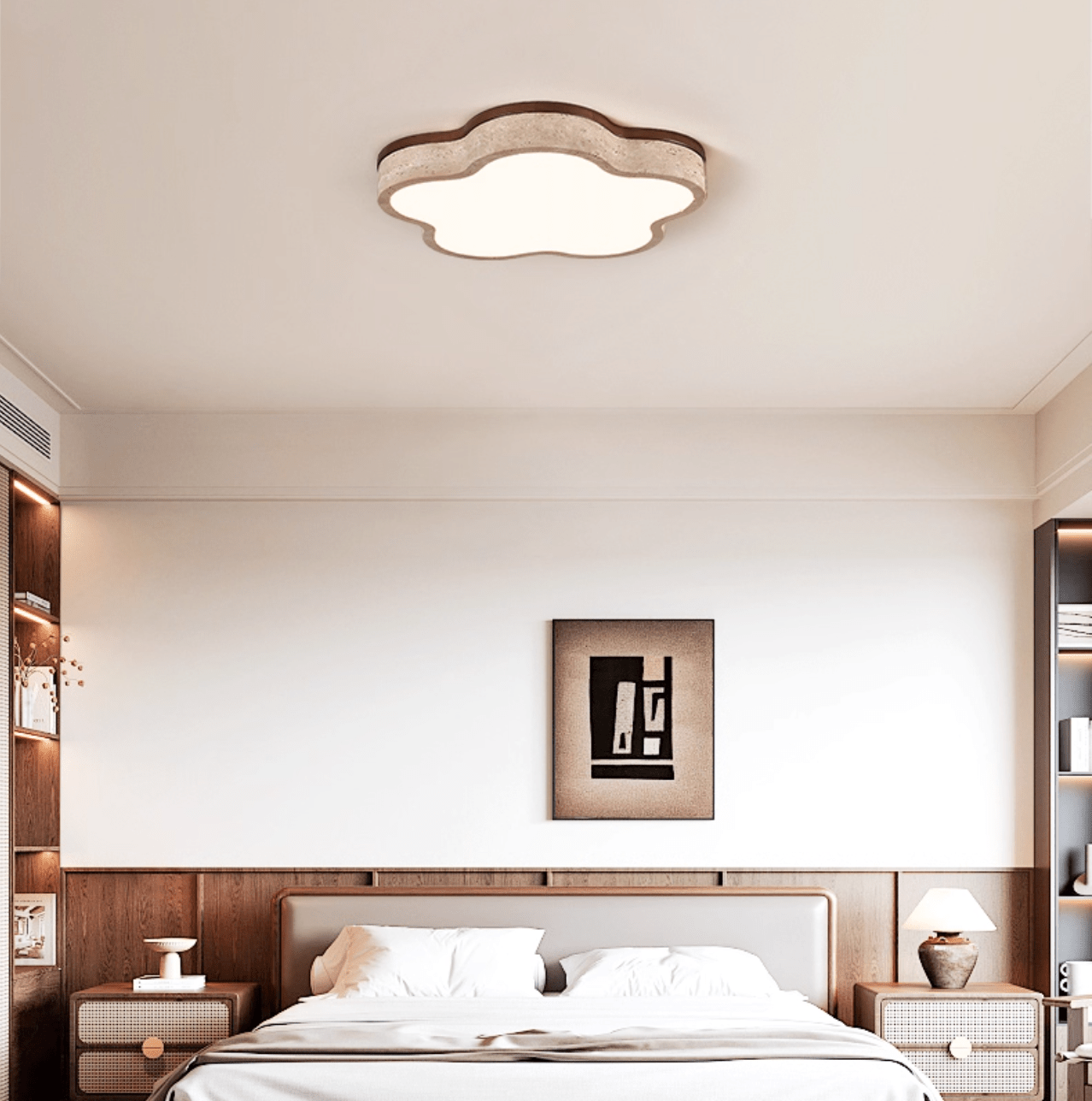 Star-Shaped Travertine Ceiling Light