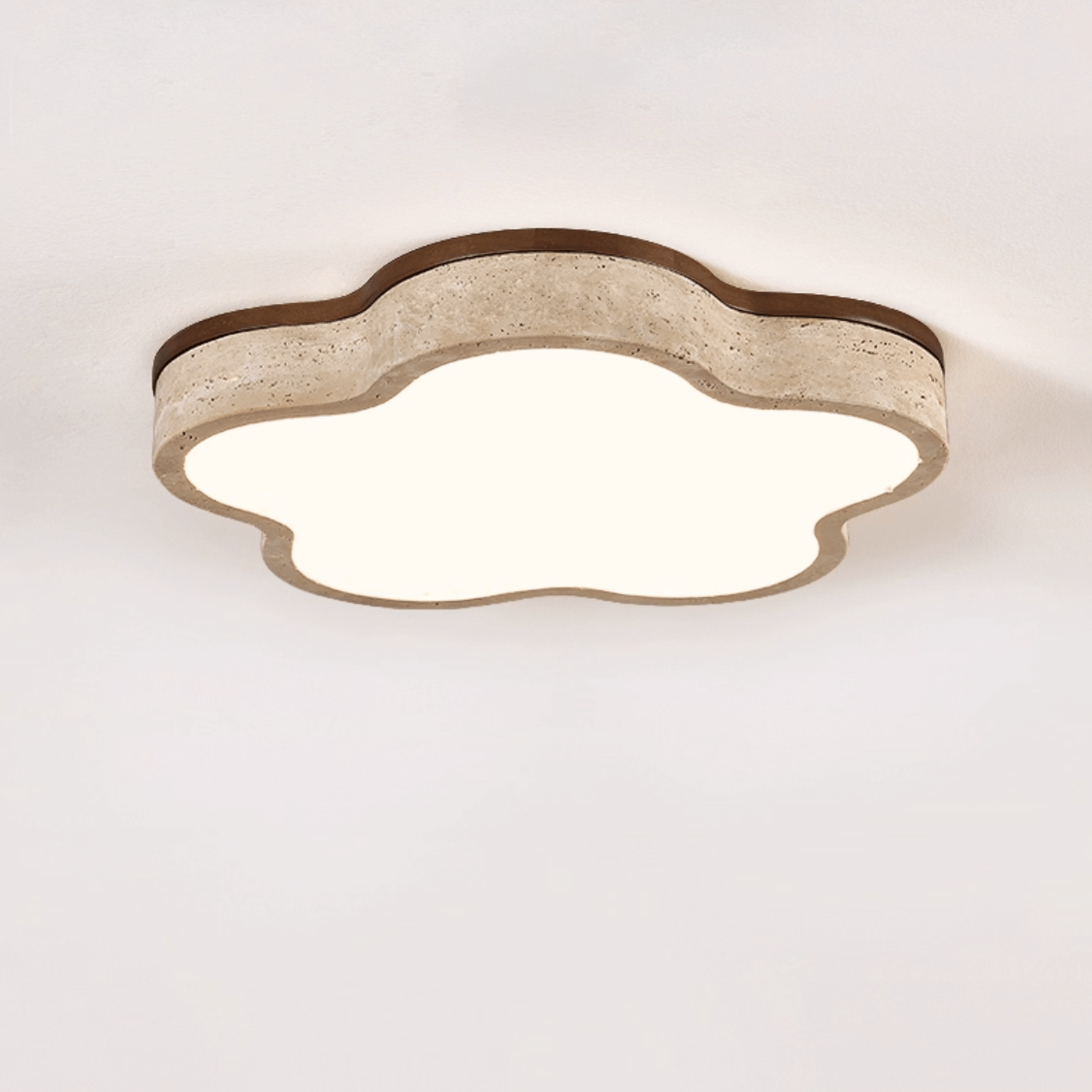 Star-Shaped Travertine Ceiling Light