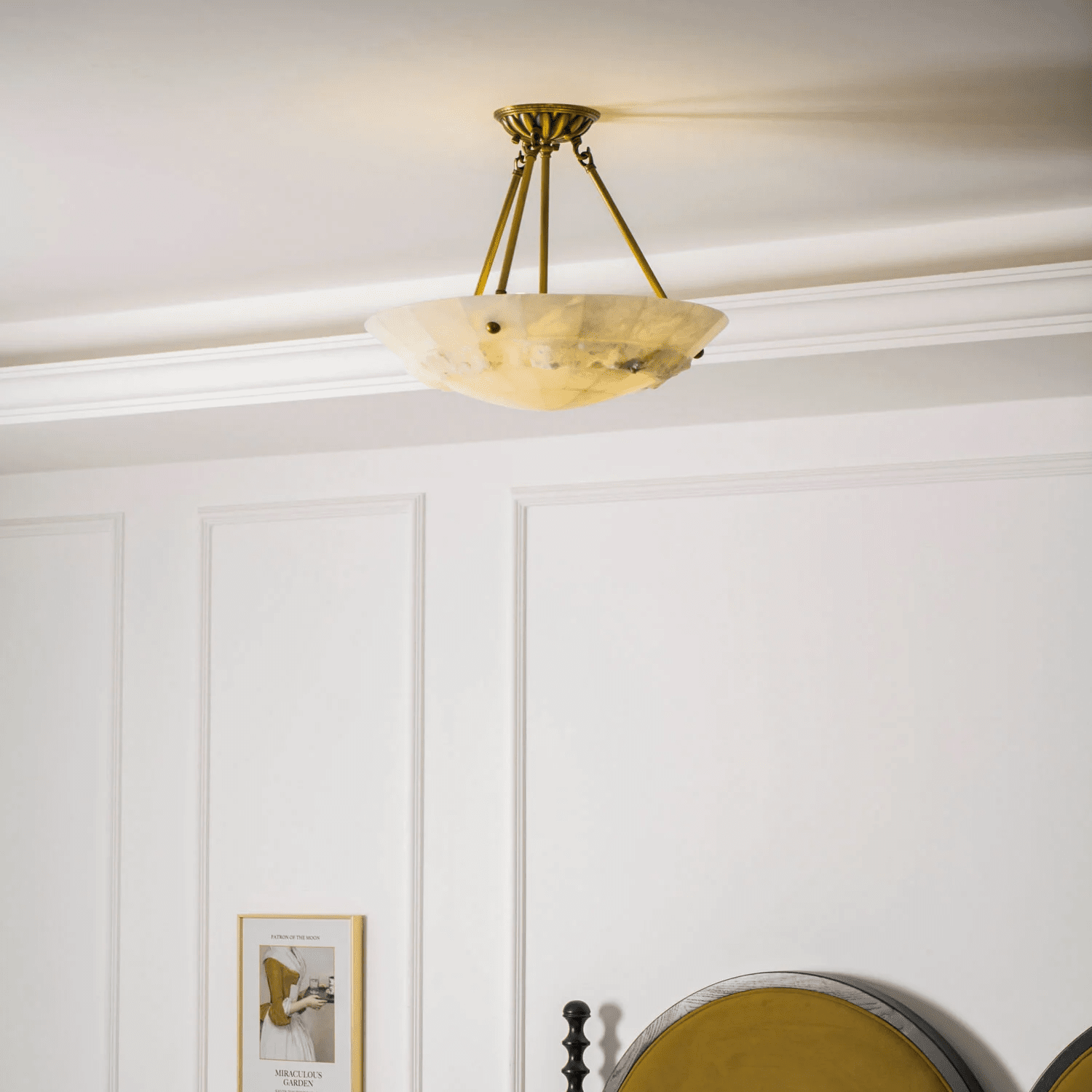 Lyrecos Sculptural Alabaster Ceiling Light