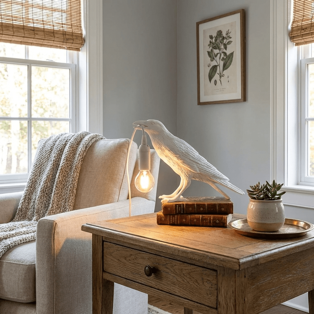 Raven Resin Table Lamp – detail 7