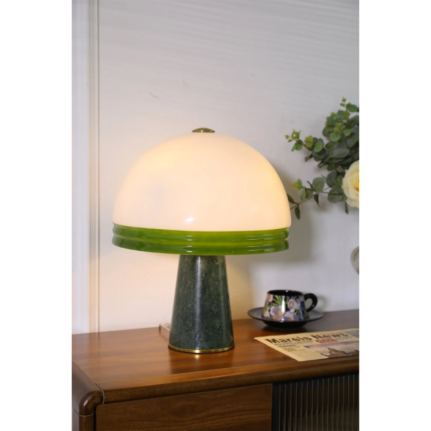 Velura Wide Marble Table Lamp