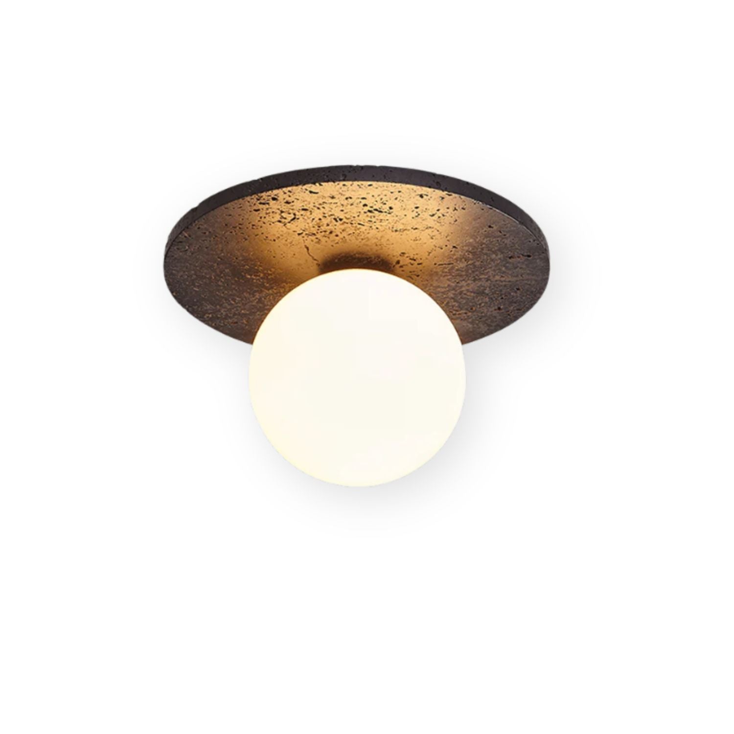 Pello Round Travertine Ceiling Light
