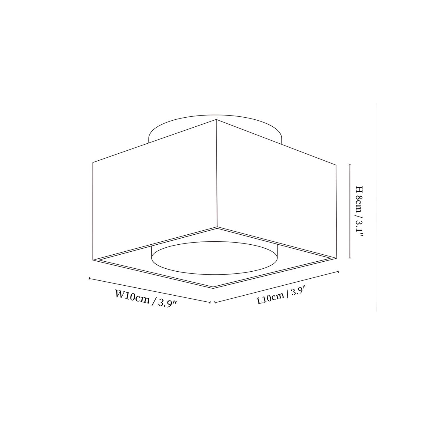 Kole Square Travertine Ceiling Light