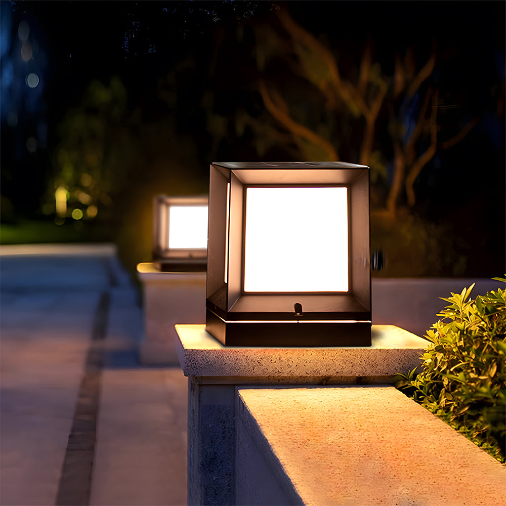 Modern Cube Solar Outdoor Light
