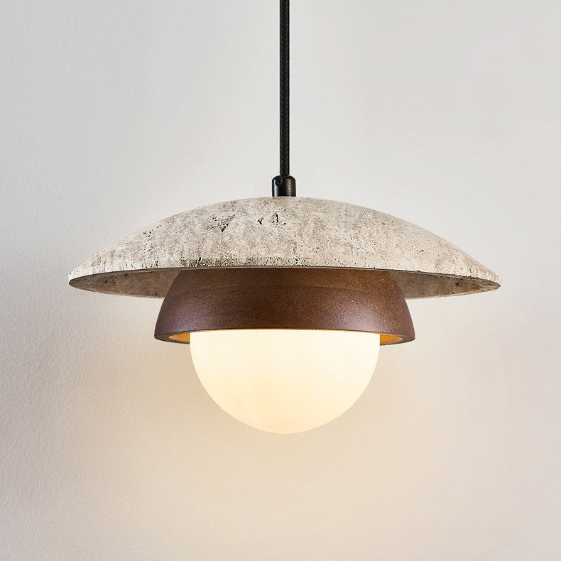 Myzo Layered Travertine Pendant Light