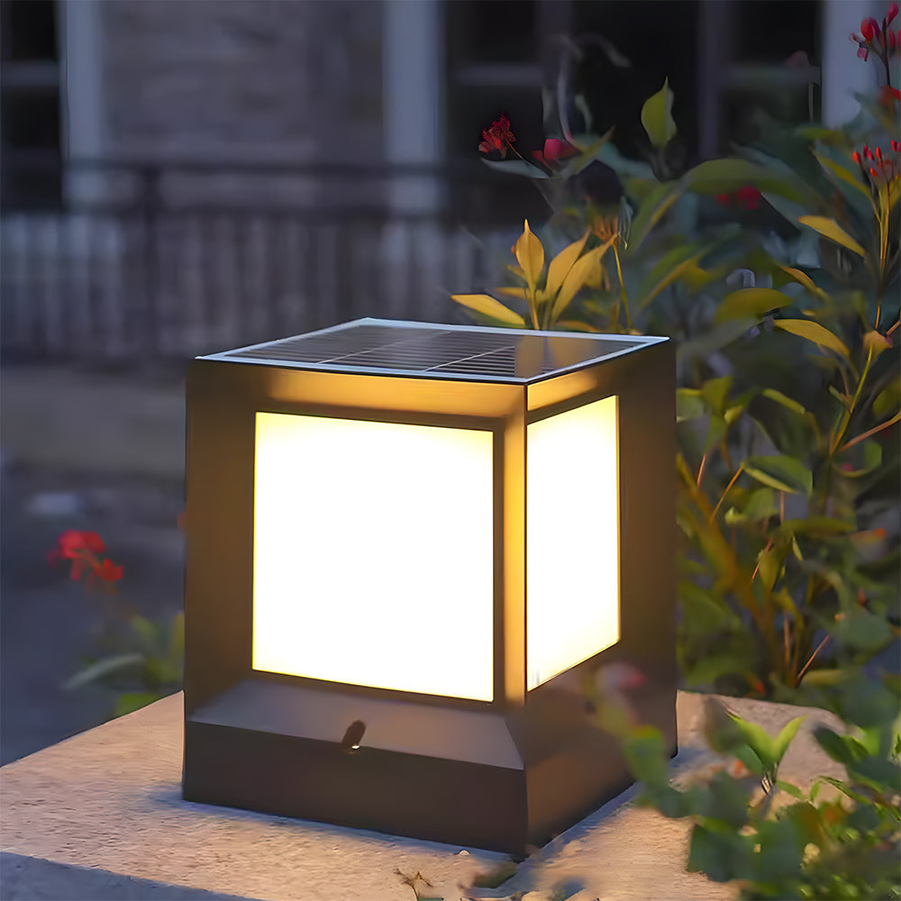 Modern Cube Solar Outdoor Light