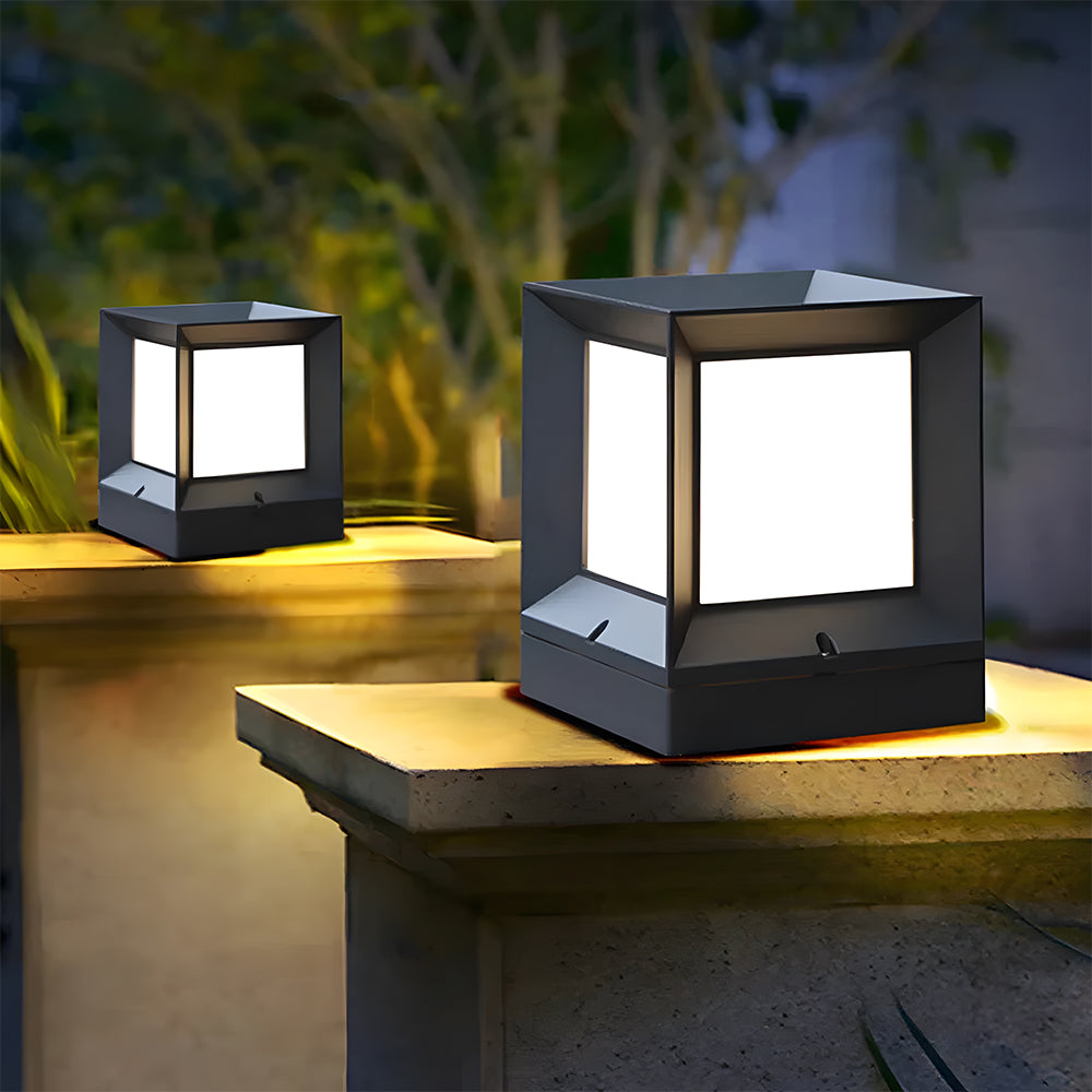 Modern Cube Solar Outdoor Light