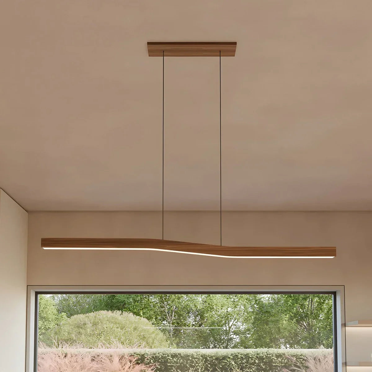 Waveline Wooden Japandi Pendant Light