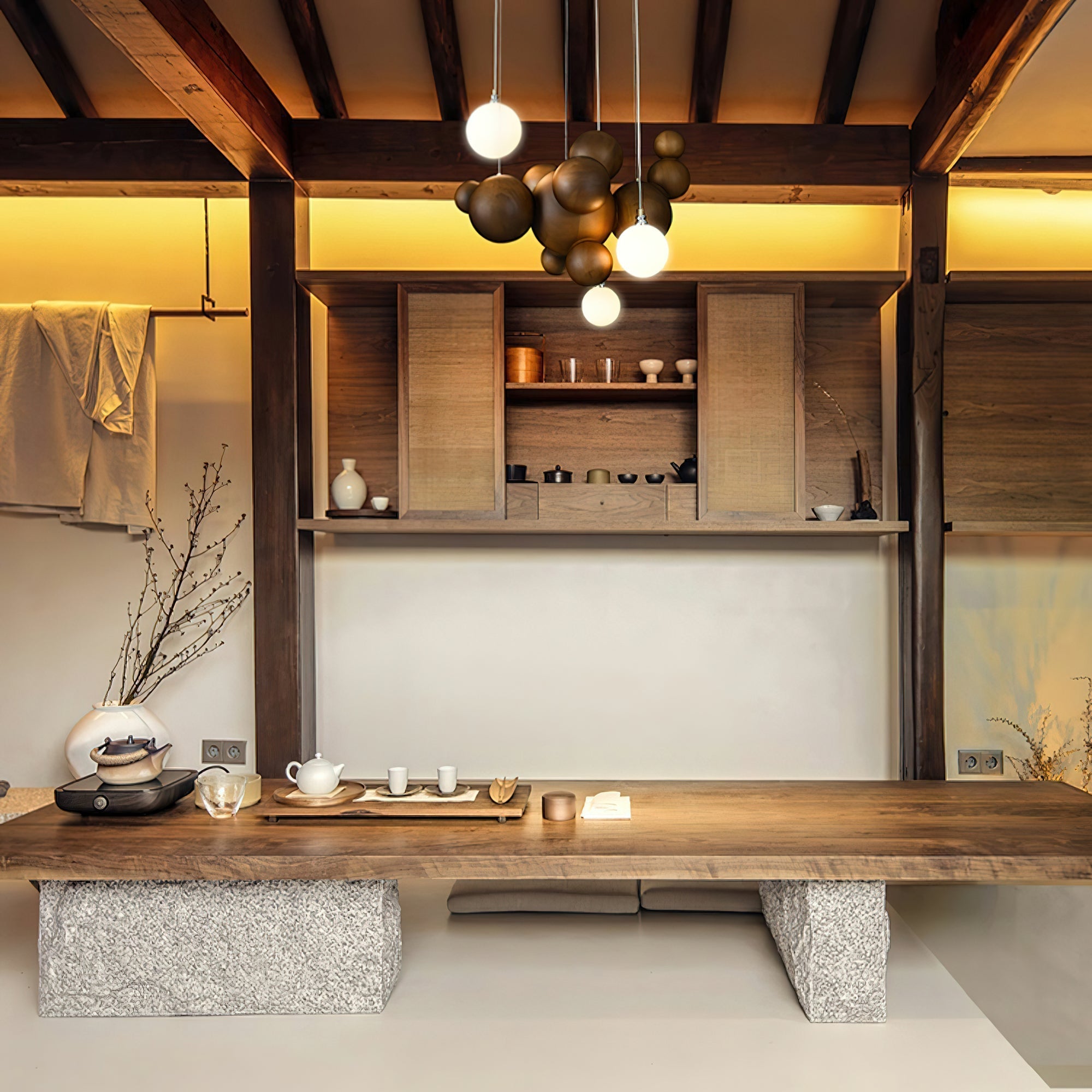 Beo Wooden Balls Pendant Light