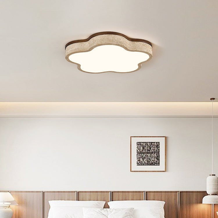 Star-Shaped Travertine Ceiling Light