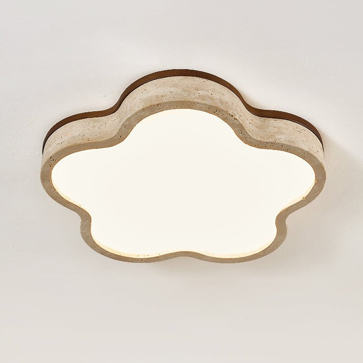 Star-Shaped Travertine Ceiling Light
