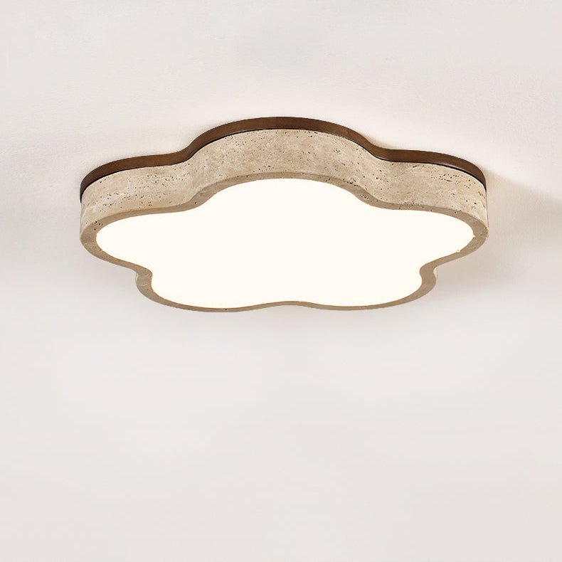 Star-Shaped Travertine Ceiling Light