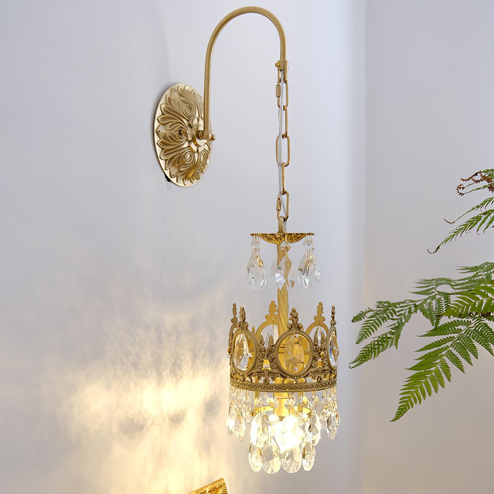 Qelin Crystal Crown Wall Light