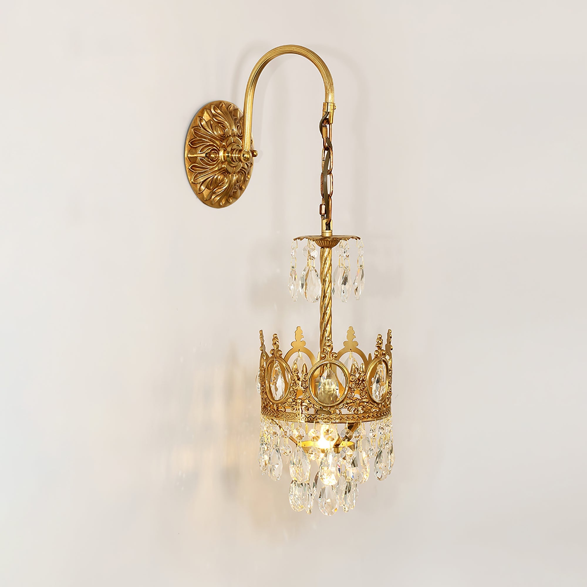 Qelin Crystal Crown Wall Light