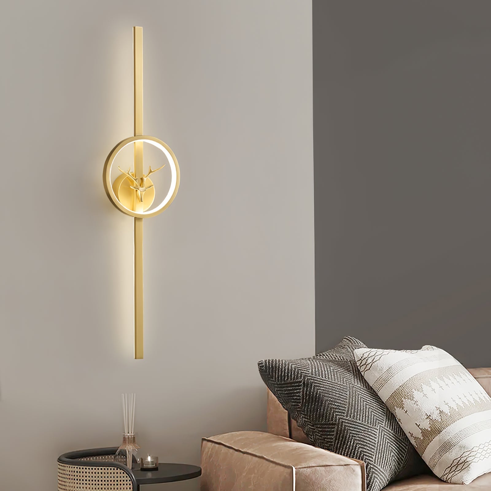Brass Deer Design Wall Light
