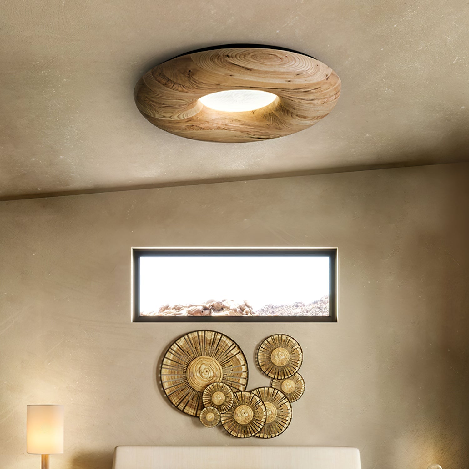 Cyon Wooden Donut Ceiling Light