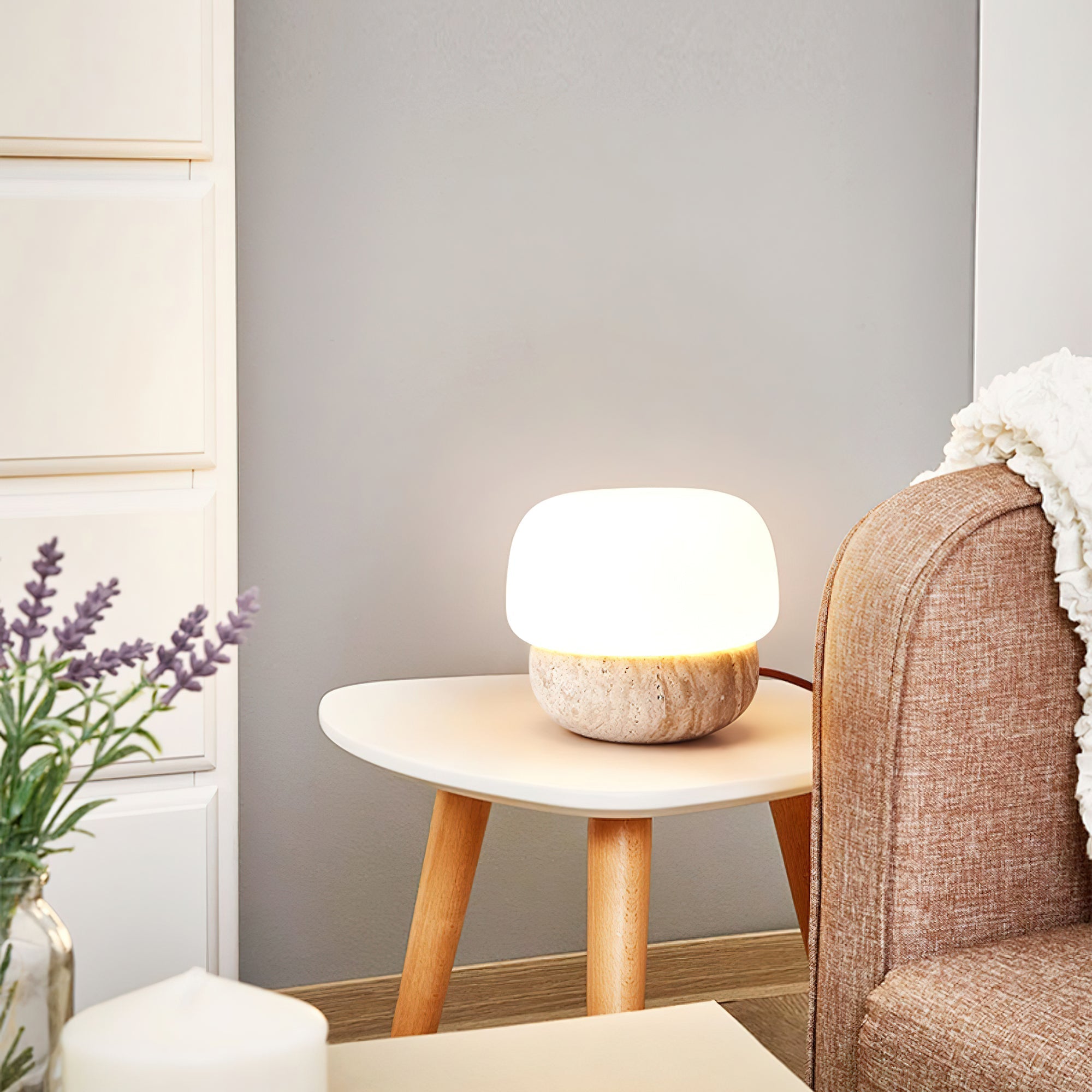 Dondus Travertine Table Lamp