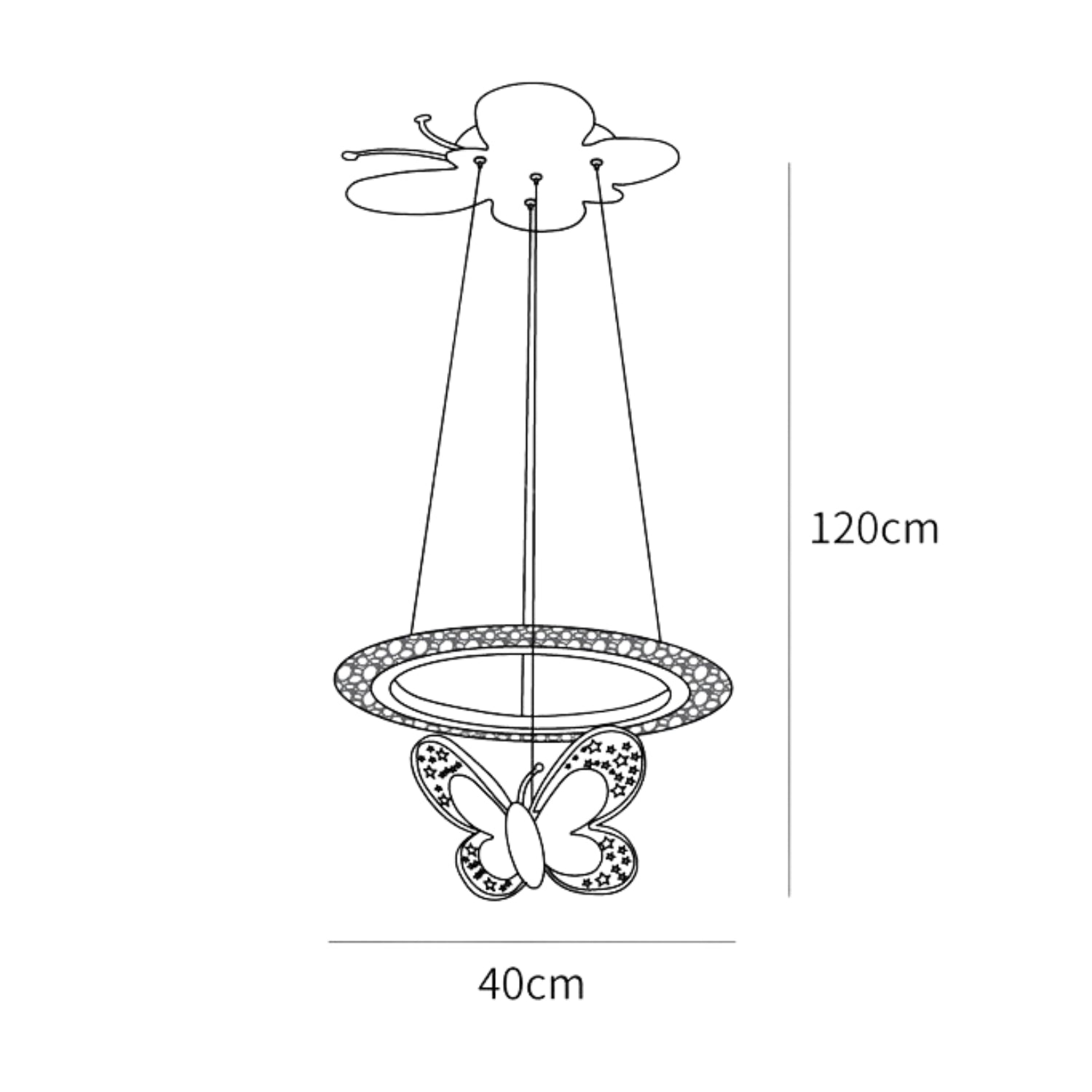 Colorful Butterfly Nursery Pendant Light