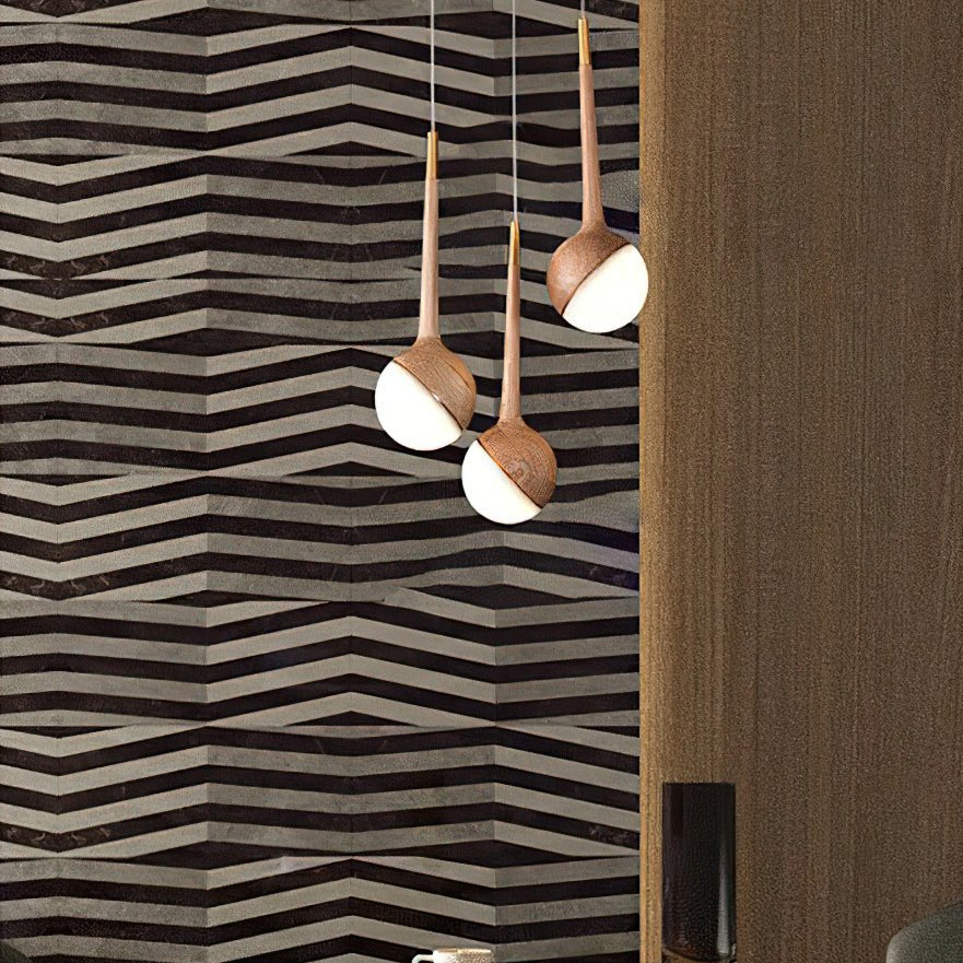 Mossy Drop Wooden Pendant Light