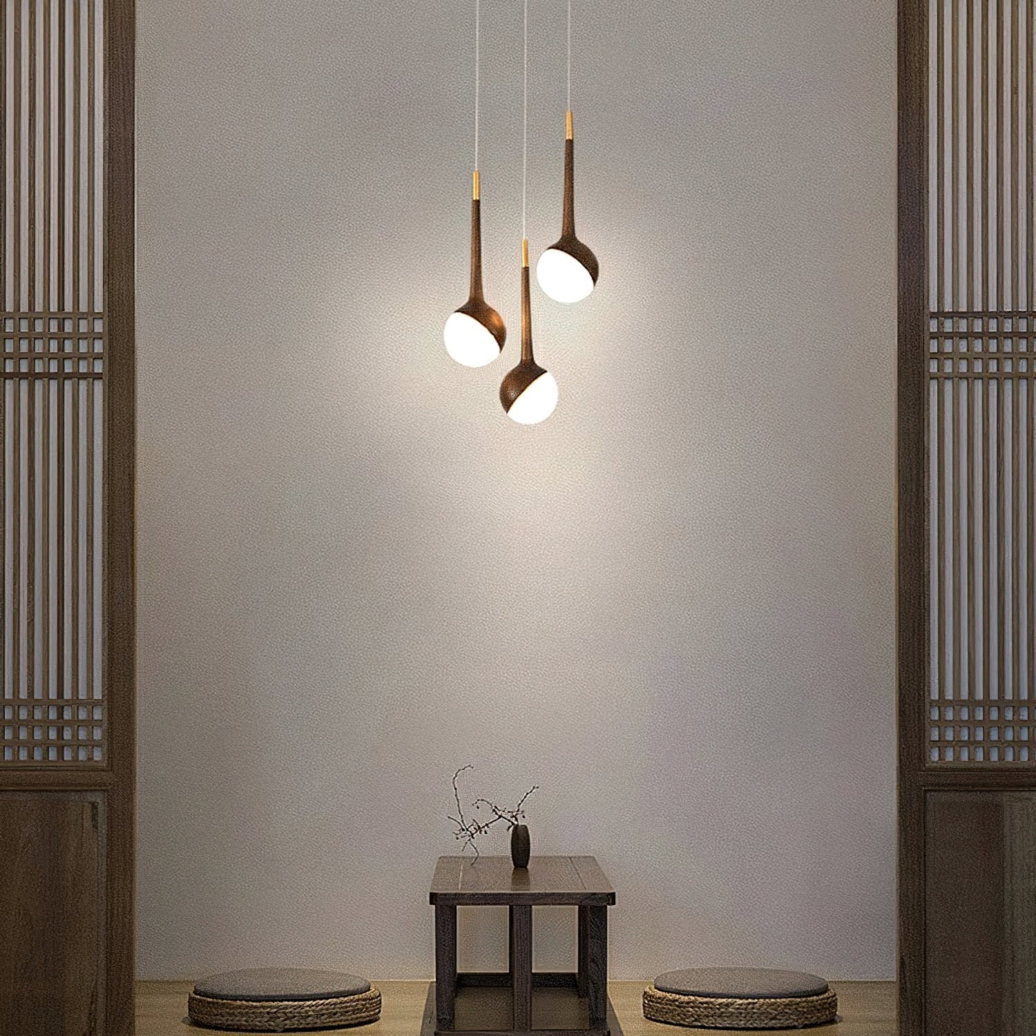 Mossy Drop Wooden Pendant Light