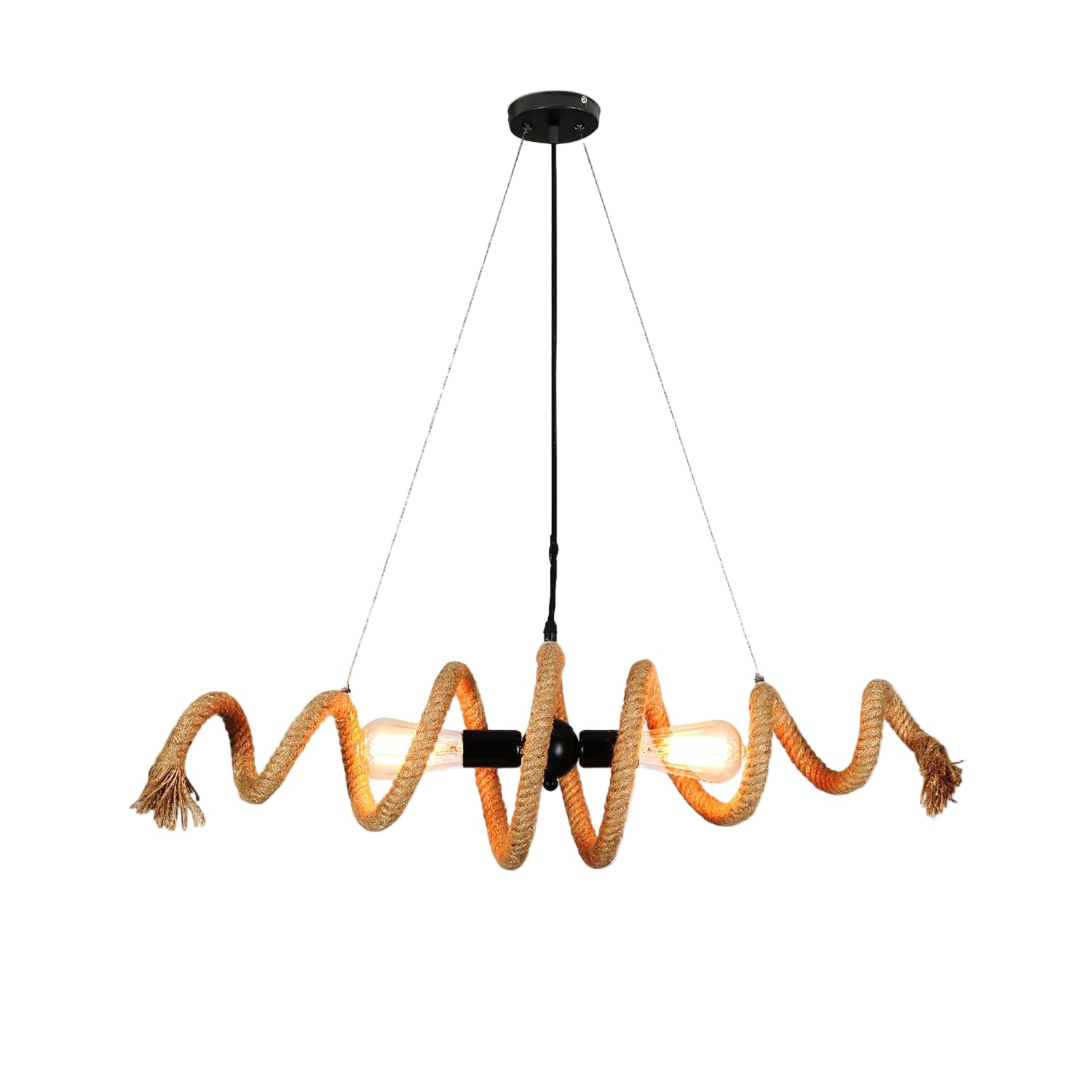 Circular Jute Rope Pendant Light