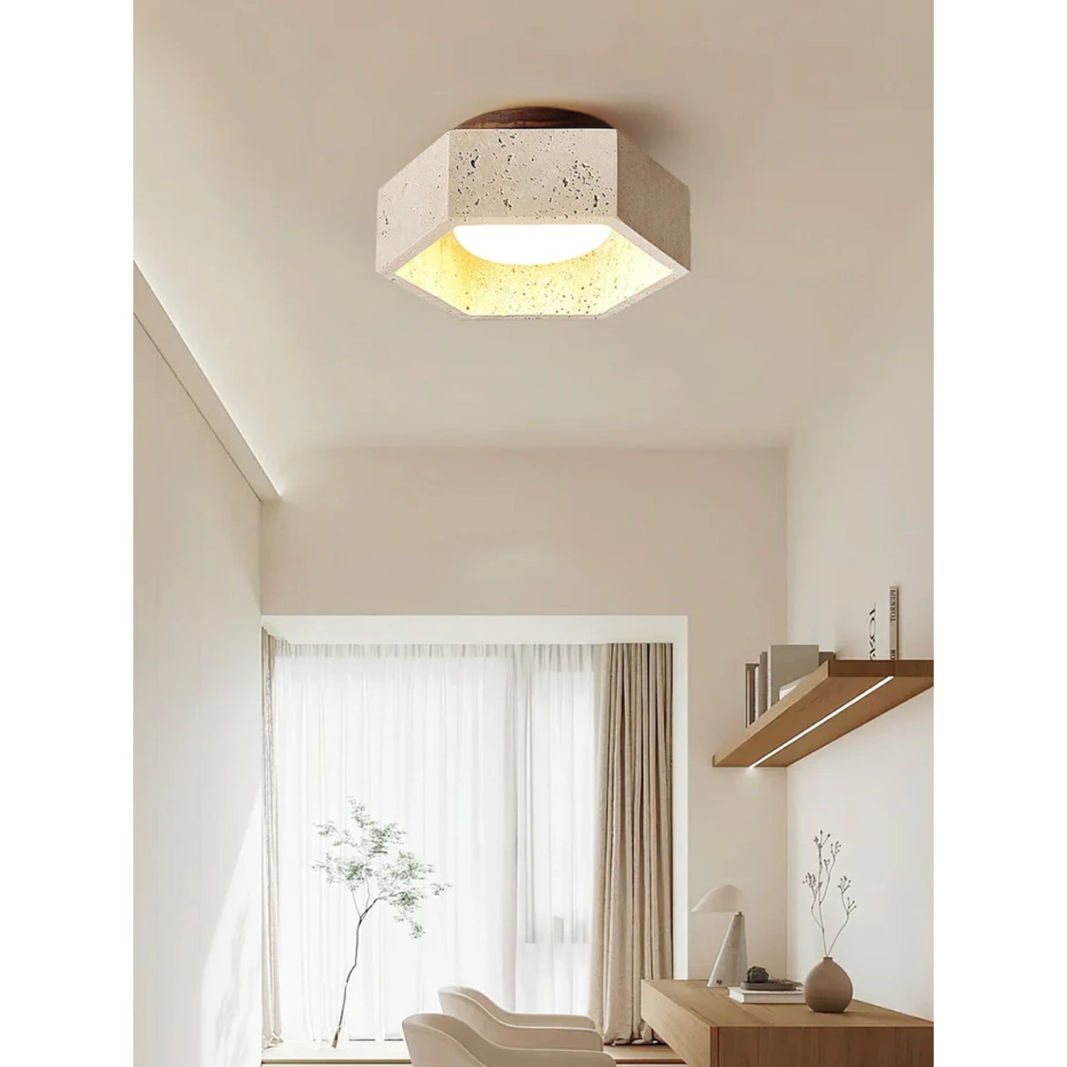 Cemis Natural Stone Ceiling Light