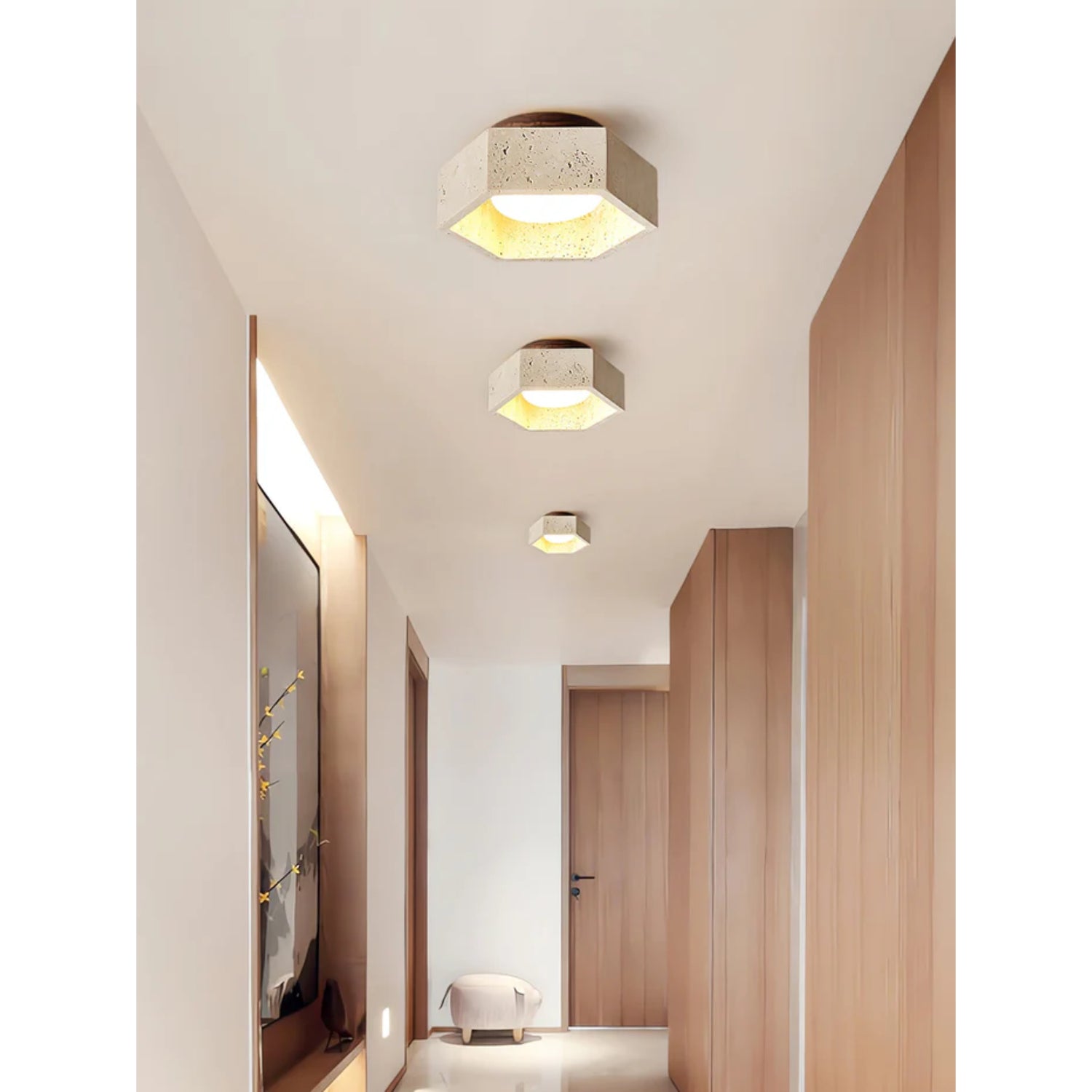 Cemis Natural Stone Ceiling Light