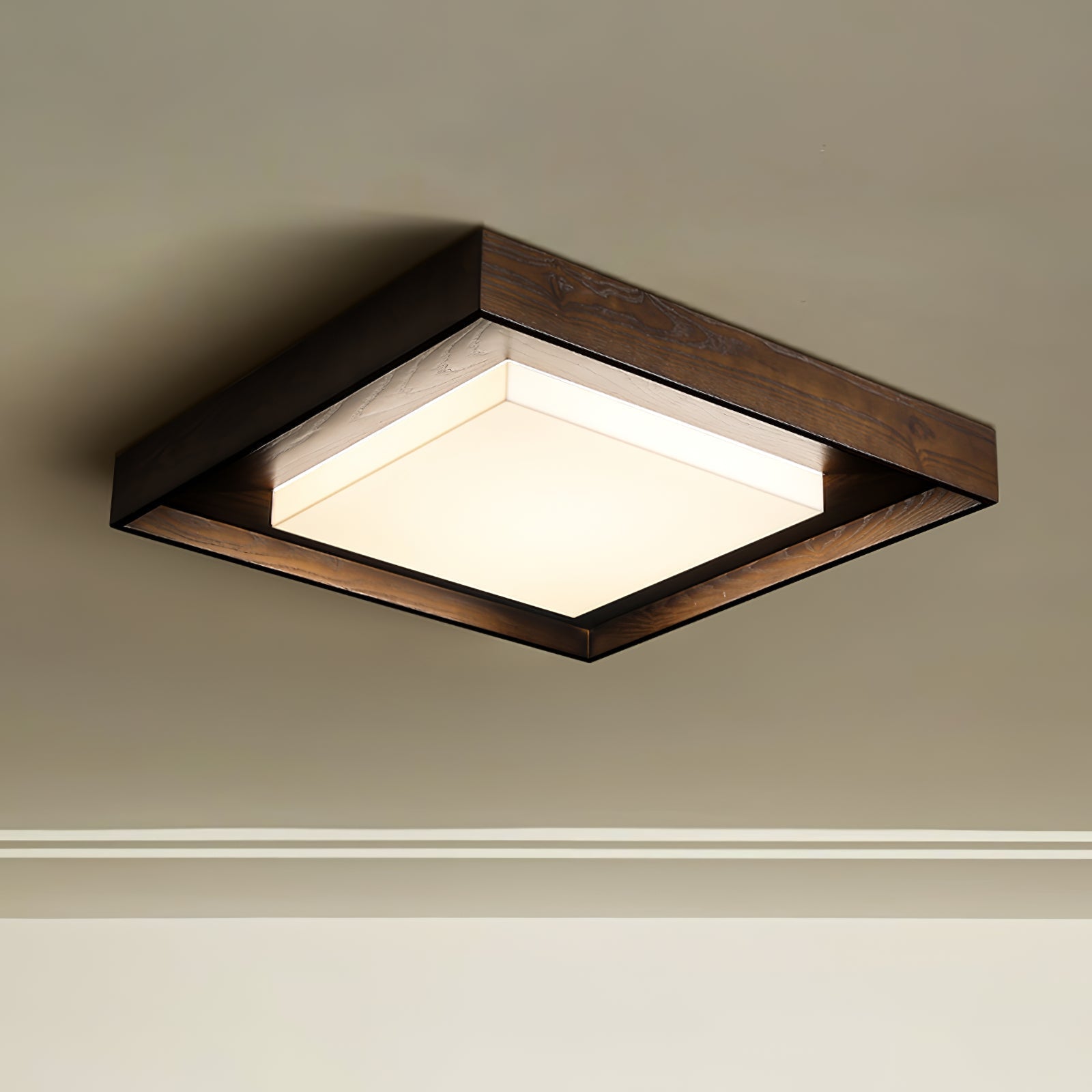 Konise Wood Frame Japandi Ceiling Light