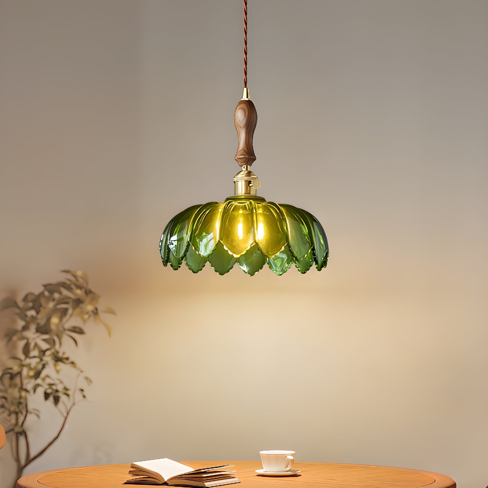 Fandero Flower Wood Design Pendant Light