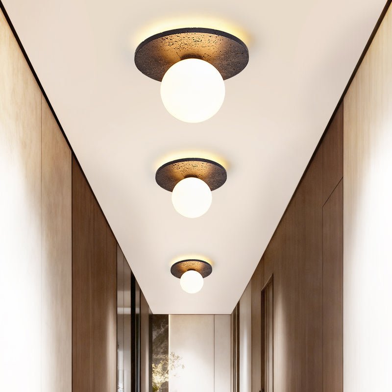 Pello Round Travertine Ceiling Light