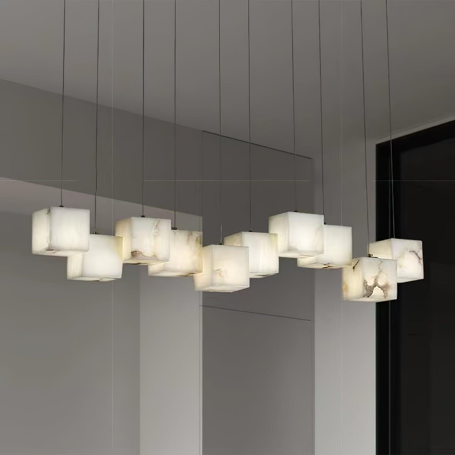 Box Line Alabaster Pendant Light