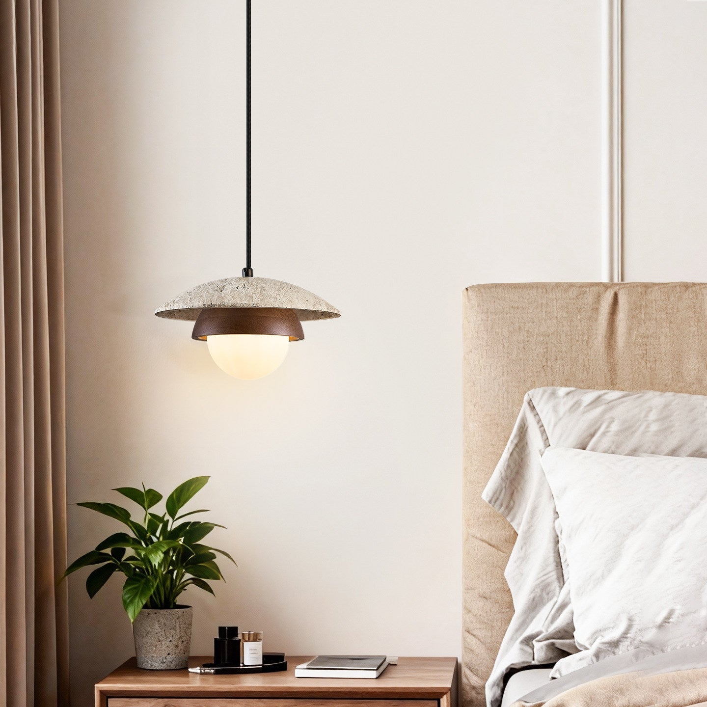 Myzo Layered Travertine Pendant Light