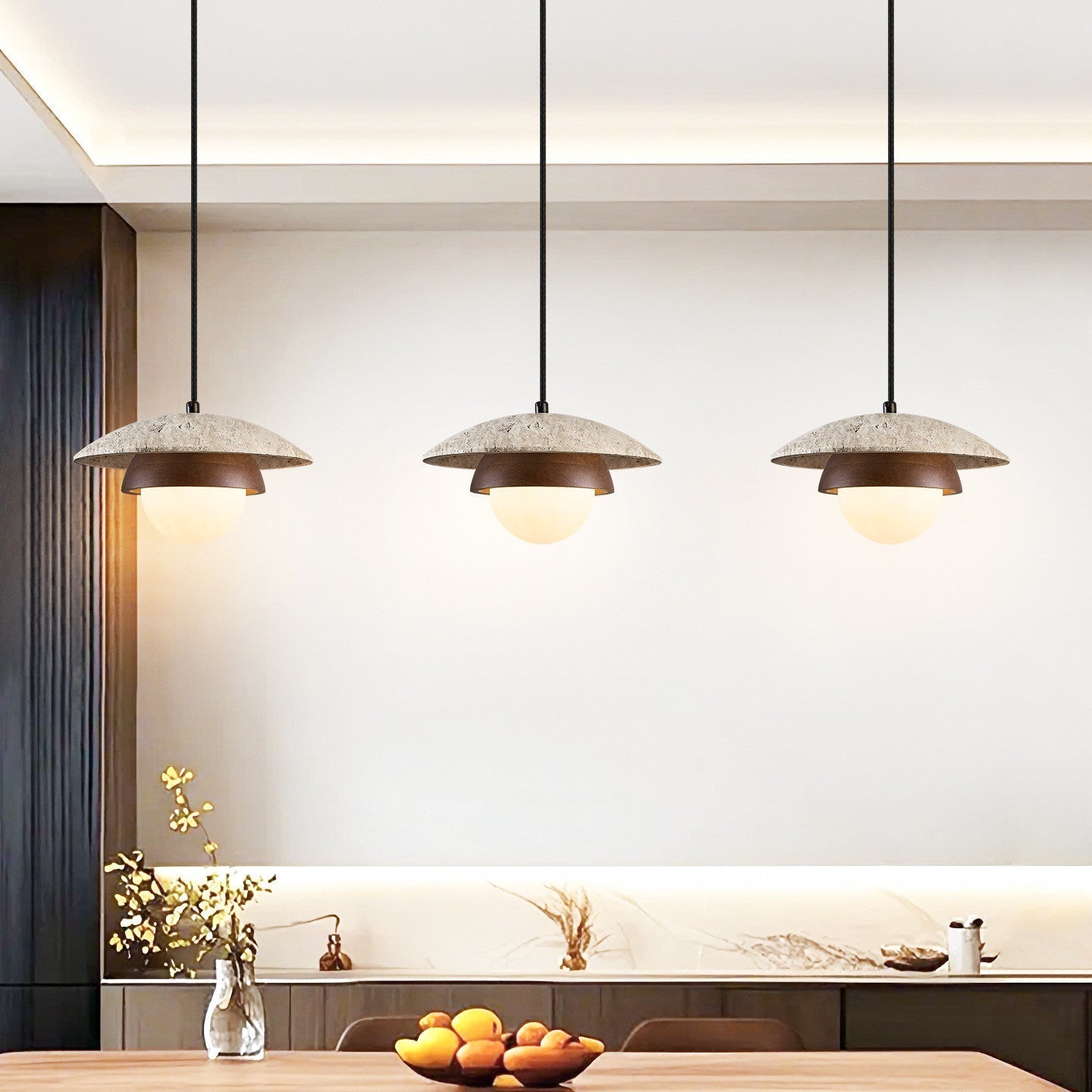 Myzo Layered Travertine Pendant Light