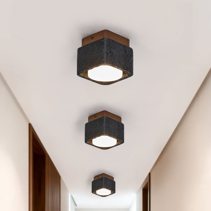 Kole Square Travertine Ceiling Light