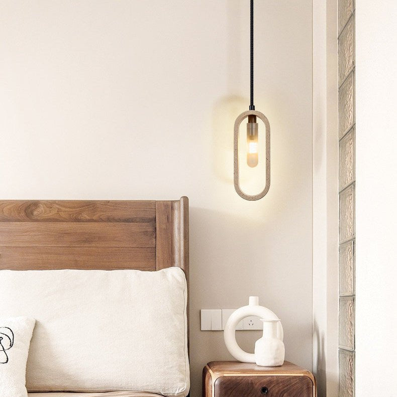 Remo Oval Travertine Pendant Light
