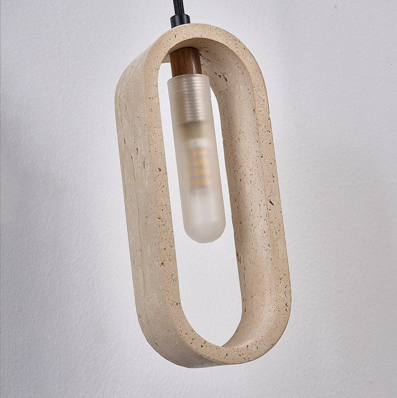 Remo Oval Travertine Pendant Light