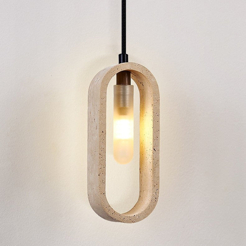 Remo Oval Travertine Pendant Light