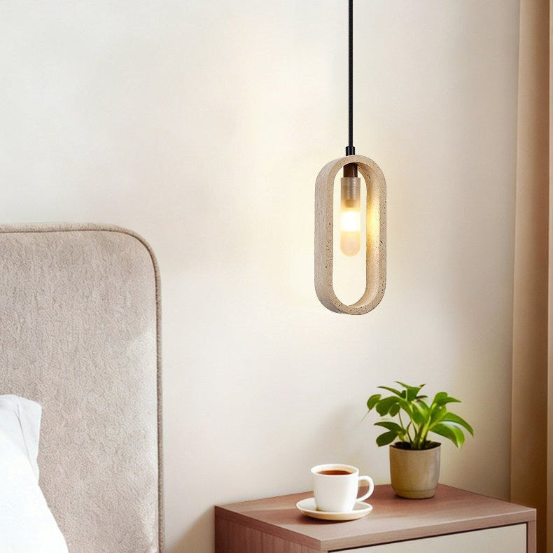 Remo Oval Travertine Pendant Light