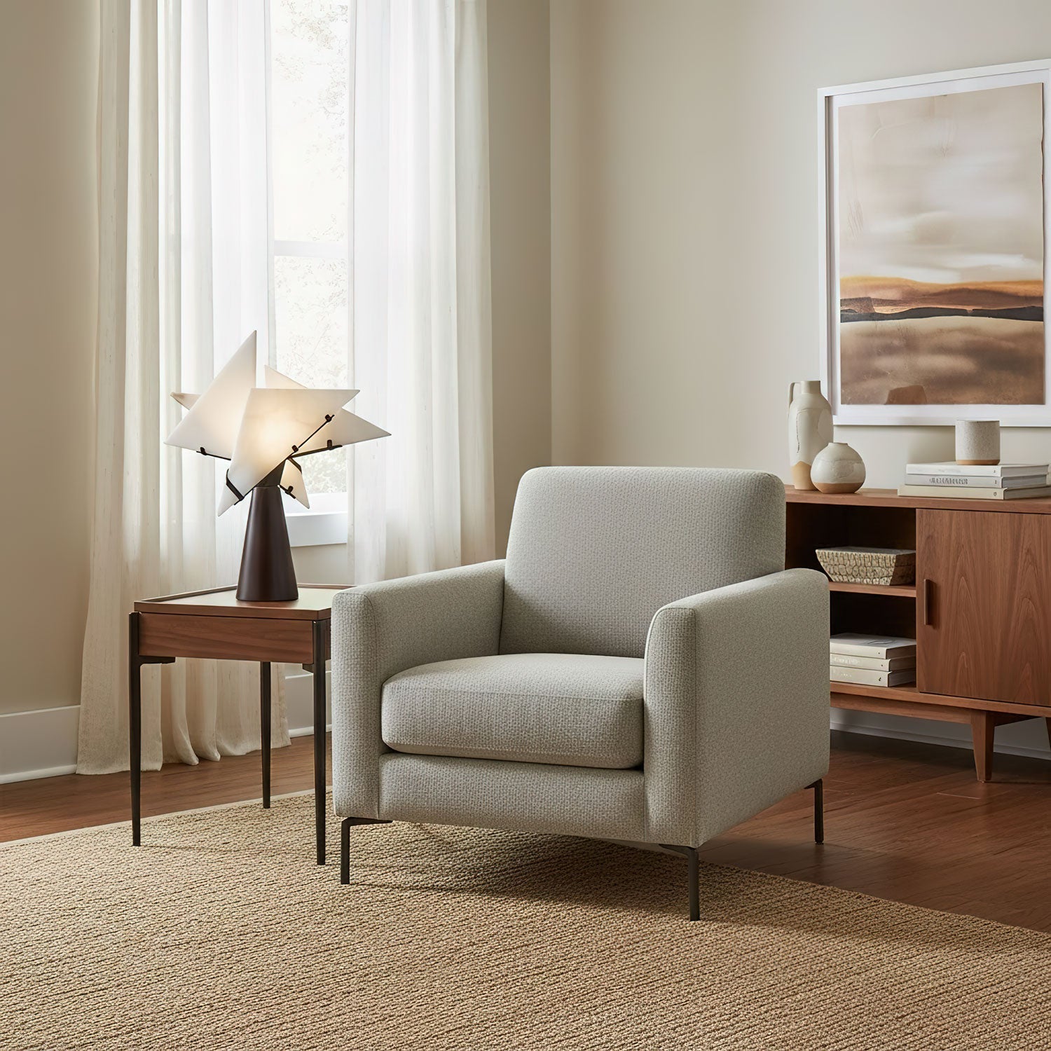 Seko Four Alabaster Blade Table Lamp