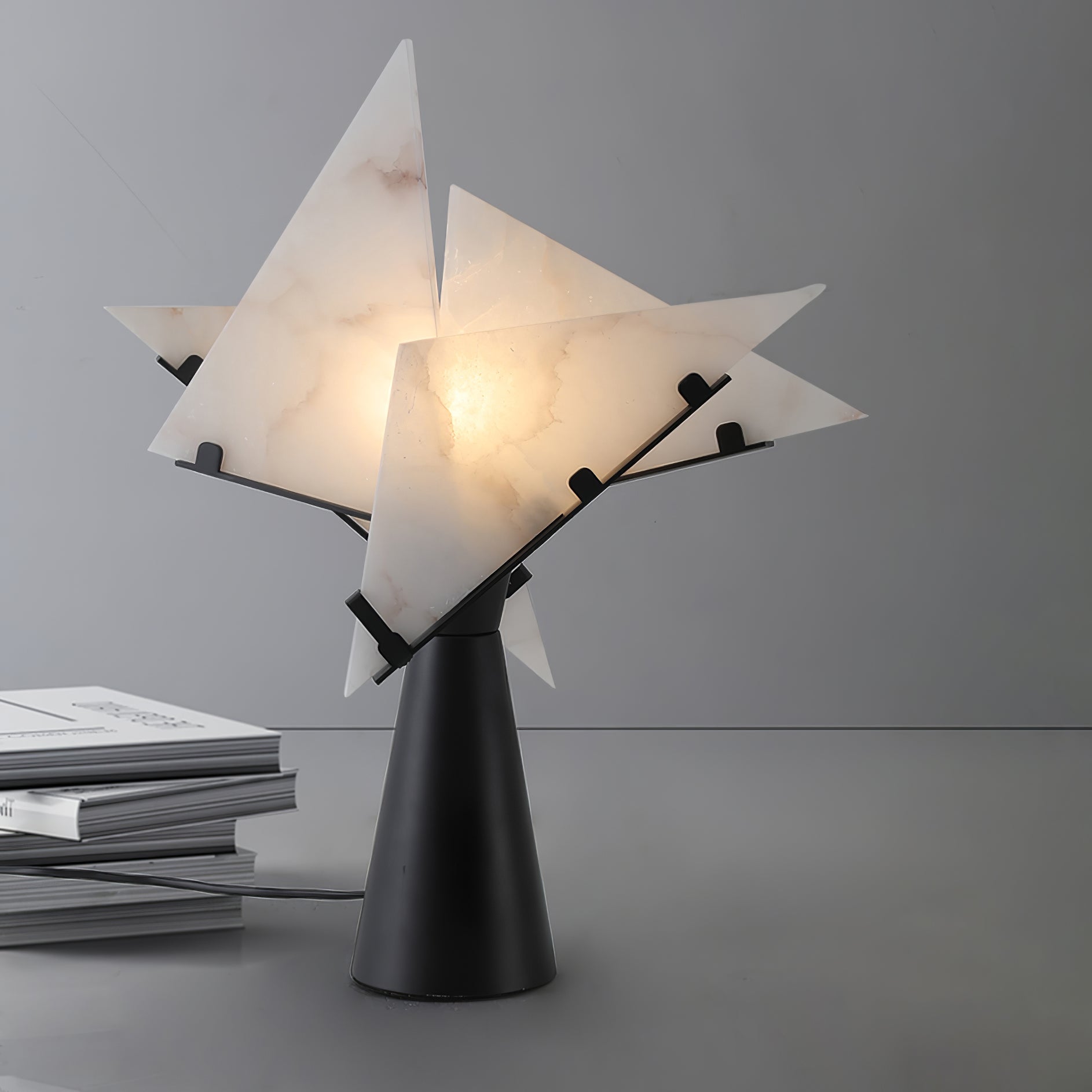 Seko Four Alabaster Blade Table Lamp