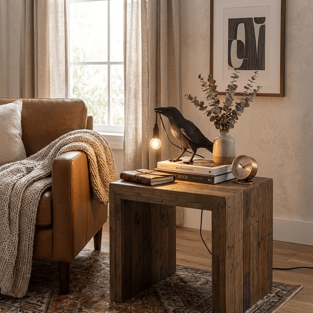 Raven Resin Table Lamp – detail 4