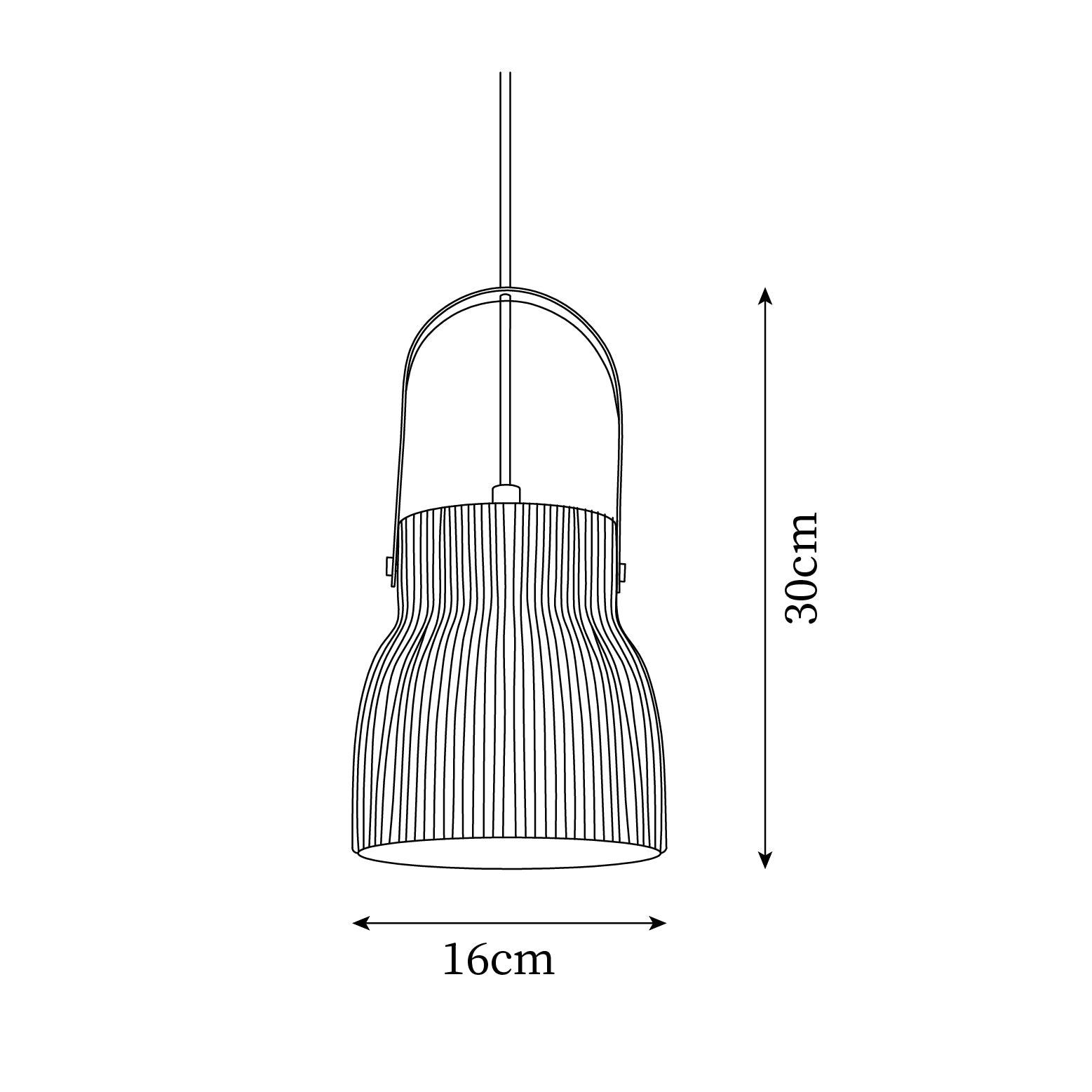 Ceramic Ribbed Pendant Light