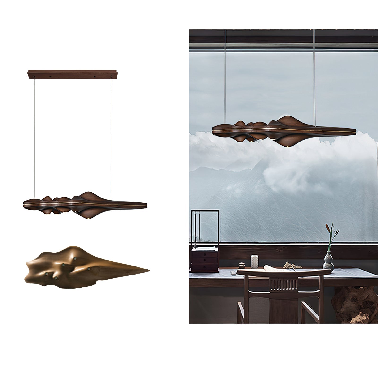 Merocone Wooden Pendant Light