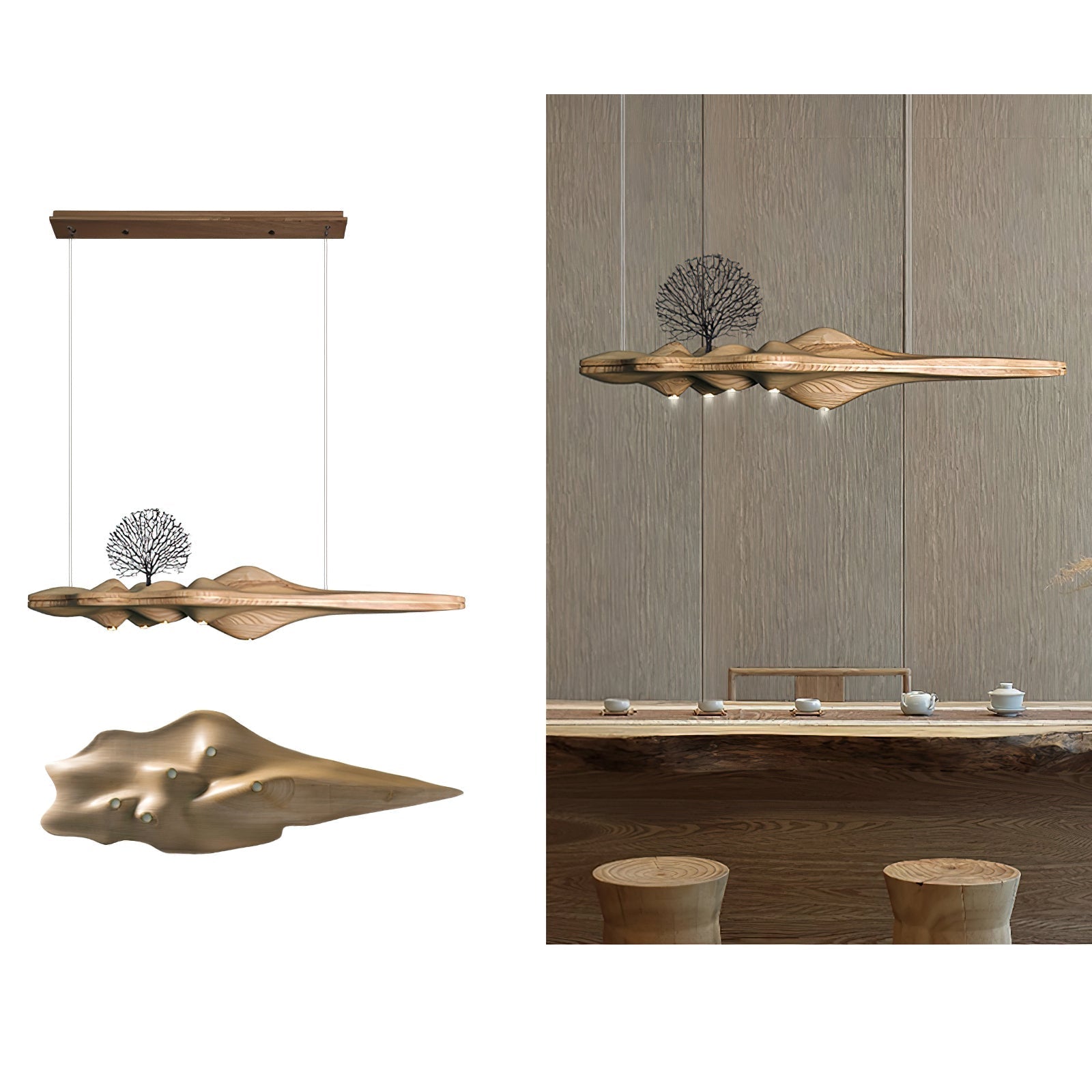 Merocone Wooden Pendant Light