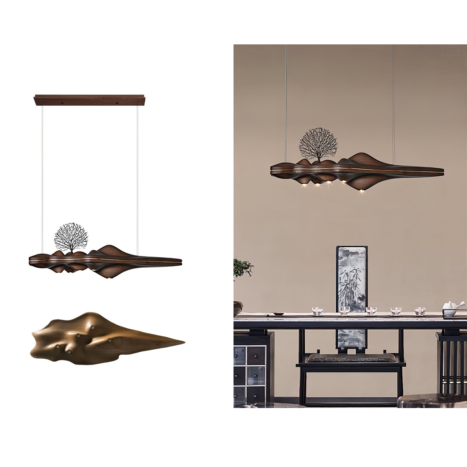 Merocone Wooden Pendant Light